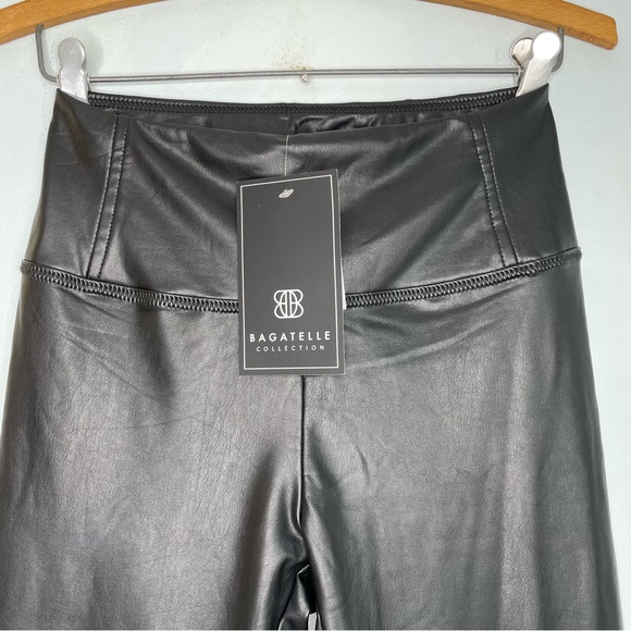 SOLD Bagatelle Faux Leather Leggings Women’s XS Full Length Black Vegan - Picture 5 of 15
